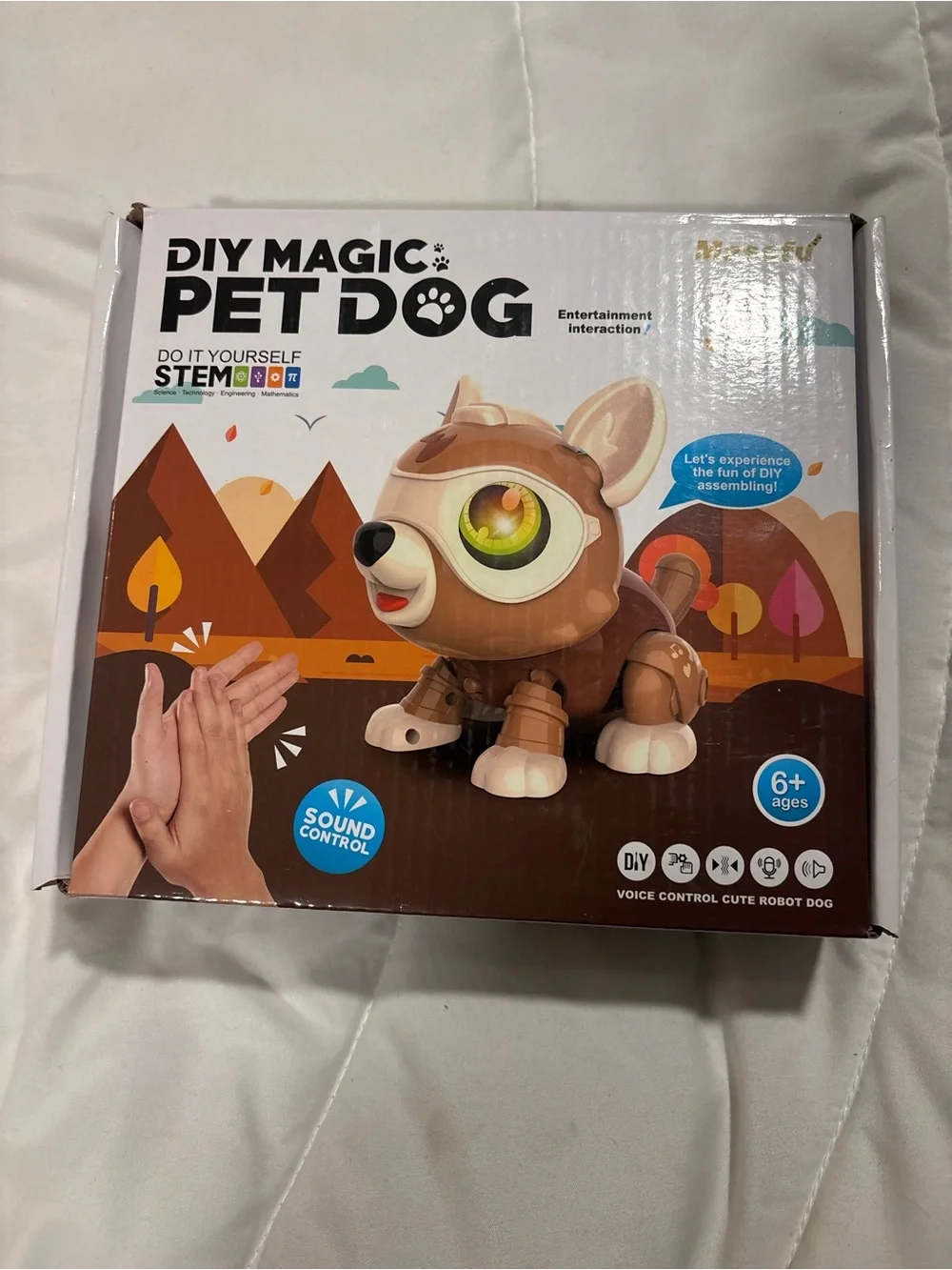 Stem DIY Magic Pet Dog Toy Robot Voice Controlled (Brown)